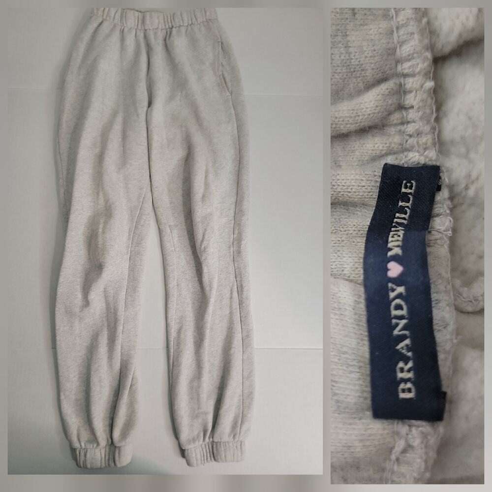 Brandy Melville Jogger Sweatpants OS Boyfriend Relaxed Baggy Pull On Gray